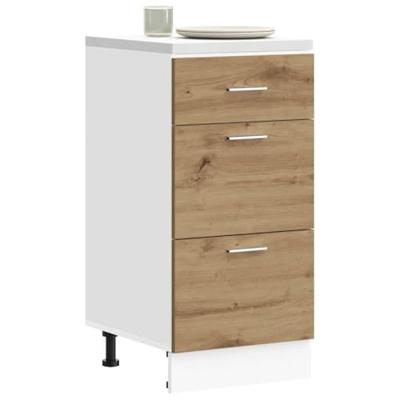 Onderkast Lyon 40x46x81,5 cm bewerkt hout artisanaal eikenkleur