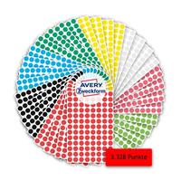 Avery-Zweckform 59994 Etiketten Ø 8 mm Papier Rood, Groen, Geel, Zwart, Blauw, Wit, Neonrood, Neon-groen 1 set(s) Etiketten voor markeringspunten - thumbnail