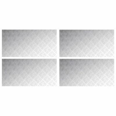 VidaXL Trap tread rechthoekig 4 pcs zilver 100 x 50 cm aluminium