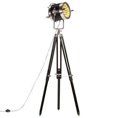 Vloerlamp driepoot 171 cm massief mangohout zwart Vloerlamp driepoot 171 cm massief mangohout zwart