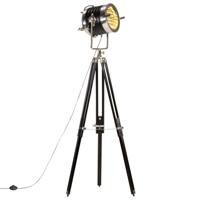 Vloerlamp driepoot 171 cm massief mangohout zwart - thumbnail