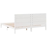 Bedframe extra lang zonder matras massief hout wit 200x220 cm - thumbnail
