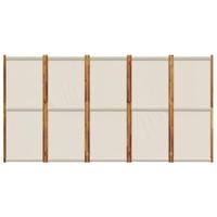 Kamerscherm met 5 panelen 350x180 cm lichtgrijs - thumbnail