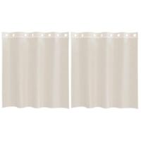 Gordijnen voile met doorvoertules 2 st 140x140 cm crmekleurig - thumbnail