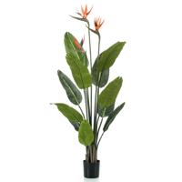 Emerald kunstplant met pot en bloemen strelitzia 120 cm - thumbnail
