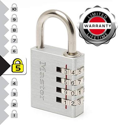 Masterlock 40mm - solid aluminium body with brushed metal finish - 27mm chrome pl - 7640EURD - thumbnail