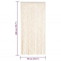 VidaXL Vliegengordijn 90x200 cm chenille beige en wit - thumbnail