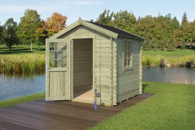 Blokhut Wels 200x200 Olijfgroen Geimpregneerd Outdoor Life - Outdoor life