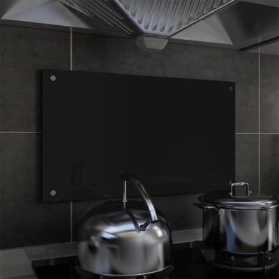 VidaXL Spatscherm keuken 70x40 cm gehard glas zwart VidaXL Spatscherm keuken 70x40 cm gehard glas zwart