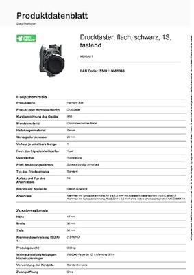 Schneider Electric XB4BA21 Harmony XB4BA21 Druktoets Bedieningsknop vlak 1 knop Zwart Druk-ontgrendeling 1 stuk(s)