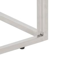 Wandtafel roestvrij staal en massief gerecycled hout zilver - thumbnail