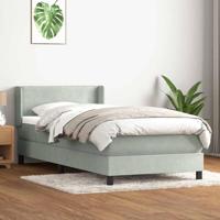 Boxspring met matras fluweel lichtgrijs 80x210 cm - thumbnail