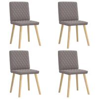 Eetkamerstoelen 4 st draaibaar stof taupe - thumbnail