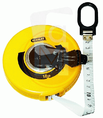 Stanley landmeter fiberglas 10m afstandsmeter (geel)