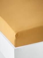 Effen jersey hoeslaken van Oeko-Tex® mosterdgeel - thumbnail