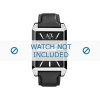 Horlogeband Armani AX2113 Leder Zwart 24mm - thumbnail