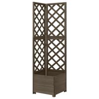 VidaXL Latwerkplantenbak hoekmodel 40x40x150 cm vurenhout grijs - thumbnail