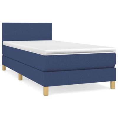 Boxspring met matras stof blauw 80x200 cm