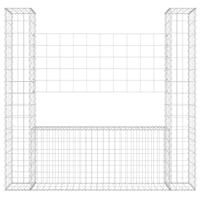 VidaXL Schanskorf u-vormig met 2 palen 140x20x150 cm ijzer - thumbnail