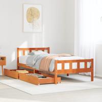 Bedframe zonder matras massief grenenhout wasbruin 150x200 cm - thumbnail