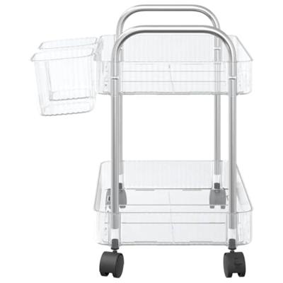 VidaXL Opbergtrolley 2-laags 37x28x43,5 cm acryl transparant