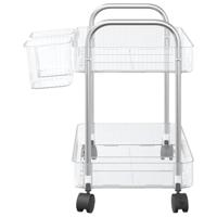 VidaXL Opbergtrolley 2-laags 37x28x43,5 cm acryl transparant - thumbnail