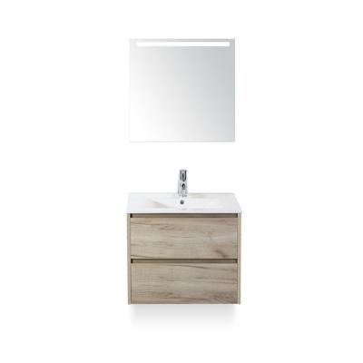 Dante Badmeubelset 60 cm - Craft Oak - Keramische Wastafel Wit Enjoy - met Sence Spiegel