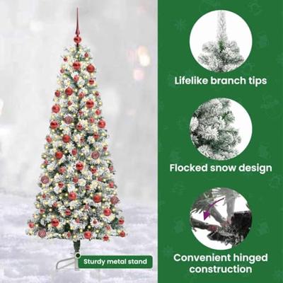 VidaXL Kunstmatige inklapbare kerstboom groen en wit 180 cm