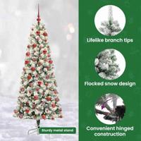 VidaXL Kunstmatige inklapbare kerstboom groen en wit 180 cm - thumbnail