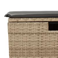 4-delige Loungeset met kussens poly rattan gemengd beige - thumbnail