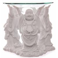 Olieverdamper Lachende Boeddha Wit (12 cm) - thumbnail