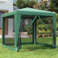 Partytent met 4 mesh zijwanden 2,5x2,5 m HDPE groen - thumbnail