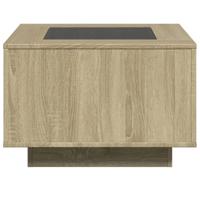 Salontafel met LED 60x60x40 cm bewerkt hout sonoma eikenkleurig - thumbnail