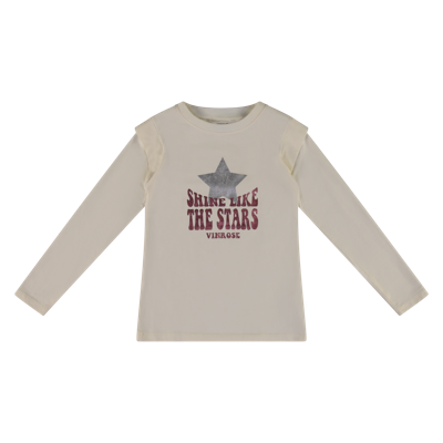 Vinrose Meisjes shirt - Egret