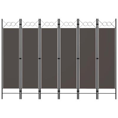 VidaXL Kamerscherm met 6 panelen 240x180 cm antraciet VidaXL Kamerscherm met 6 panelen 240x180 cm antraciet