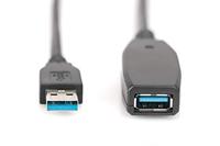 Digitus DA-73107 USB-kabel USB 3.2 Gen1 USB-A stekker, USB-A bus 20.00 m Zwart Afgeschermd, Afgeschermd (dubbel) - thumbnail