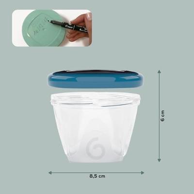 Set van 6 hermetisch afsluitbare bakjes 180 ml BABYMOOV Babydol set van 6