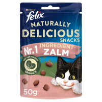 Felix Naturally Delicious met zalm kattensnoep 4 x 50 g - thumbnail