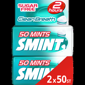 Smint Clean Breath Intense Mint Suikervrij Duopack 2 x 50 stuks bij Jumbo