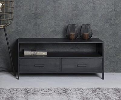 Livingfurn TV-meubel 'Kala' 120cm Mangohout, kleur zwart