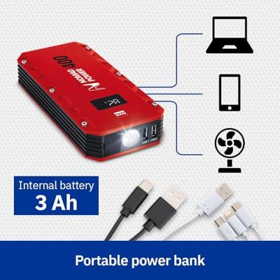 GYS Snelstartsysteem Nomad-Power 400 025882 Starthulpstroom: 500 A 2x USB-contact, Laadtoestandweergave, Werklamp