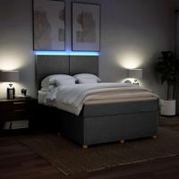 Boxspring met matras stof lichtgrijs 140x190 cm - thumbnail