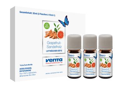 Venta Bio Grapefruit-Sandelhout Geurolie voor Venta Airwasher 3x10 ml Venta Bio Grapefruit-Sandelhout Geurolie voor Venta Airwasher 3x10 ml