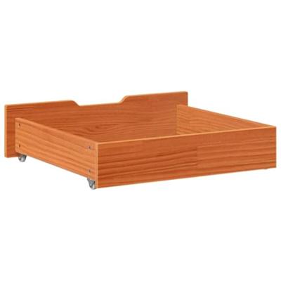 VidaXL Bedlades 2 st 65x55x17 massief grenenhout wasbruin