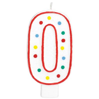 Amscan taartkaars party cijfer 0 13 cm | 24 stuks