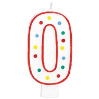 Amscan taartkaars party cijfer 0 13 cm | 24 stuks - thumbnail