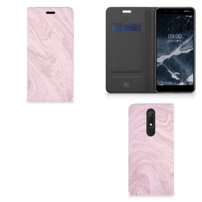 Nokia 5.1 (2018) | Standcase | Marble Pink - Origineel Cadeau Vriendin