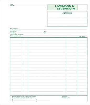 Exacompta leveringen, ft 21 x 18 cm, dupli (50 x 2 vel), tweetalig (NL/FR) Exacompta leveringen, ft 21 x 18 cm, dupli (50 x 2 vel), tweetalig (NL/FR)