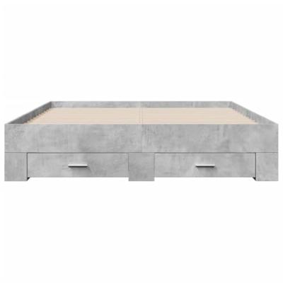Bedframe met lades bewerkt hout betongrijs 160x200 cm