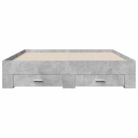 Bedframe met lades bewerkt hout betongrijs 160x200 cm - thumbnail